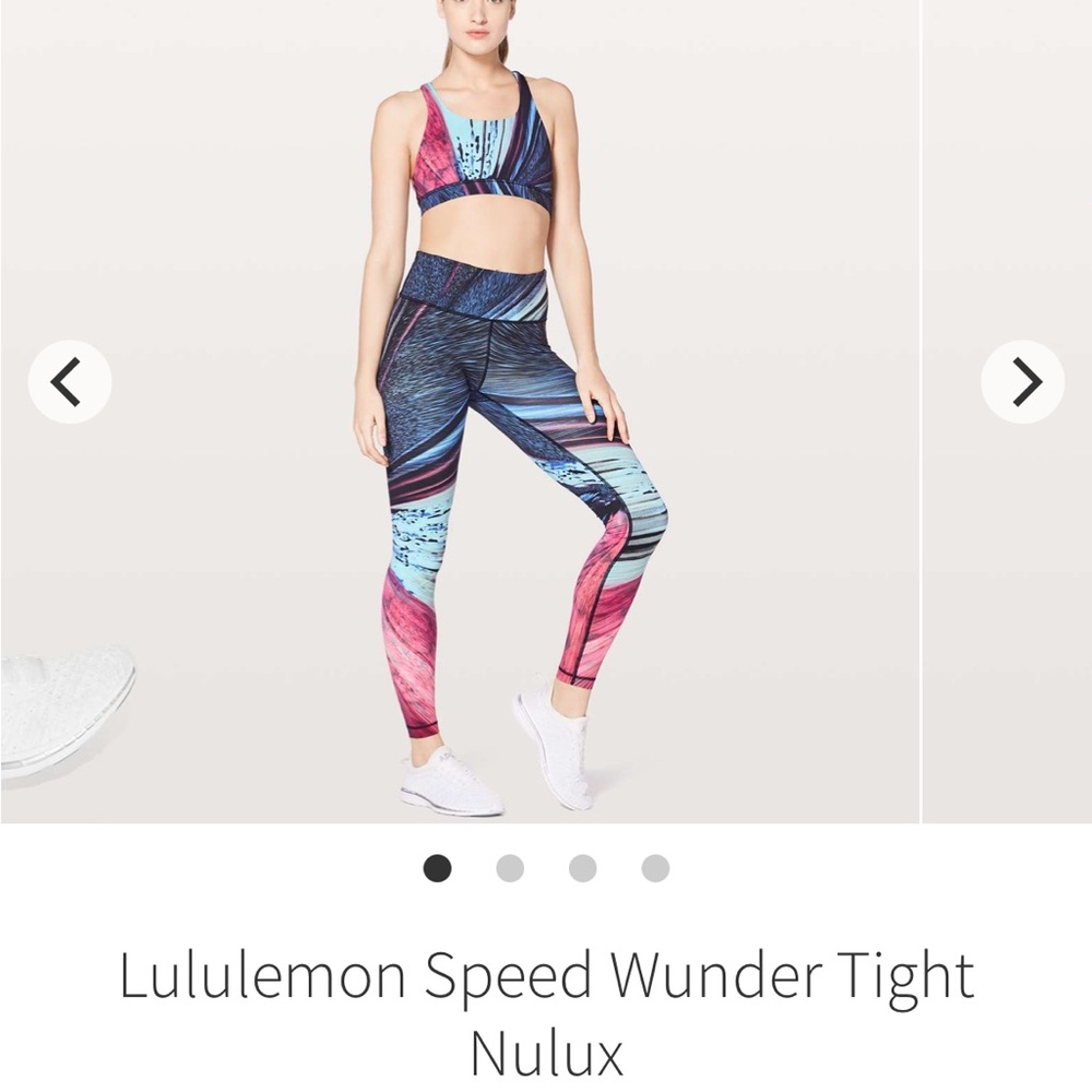 lululemon athletica Women's Blue and Pink Patterned Leggings